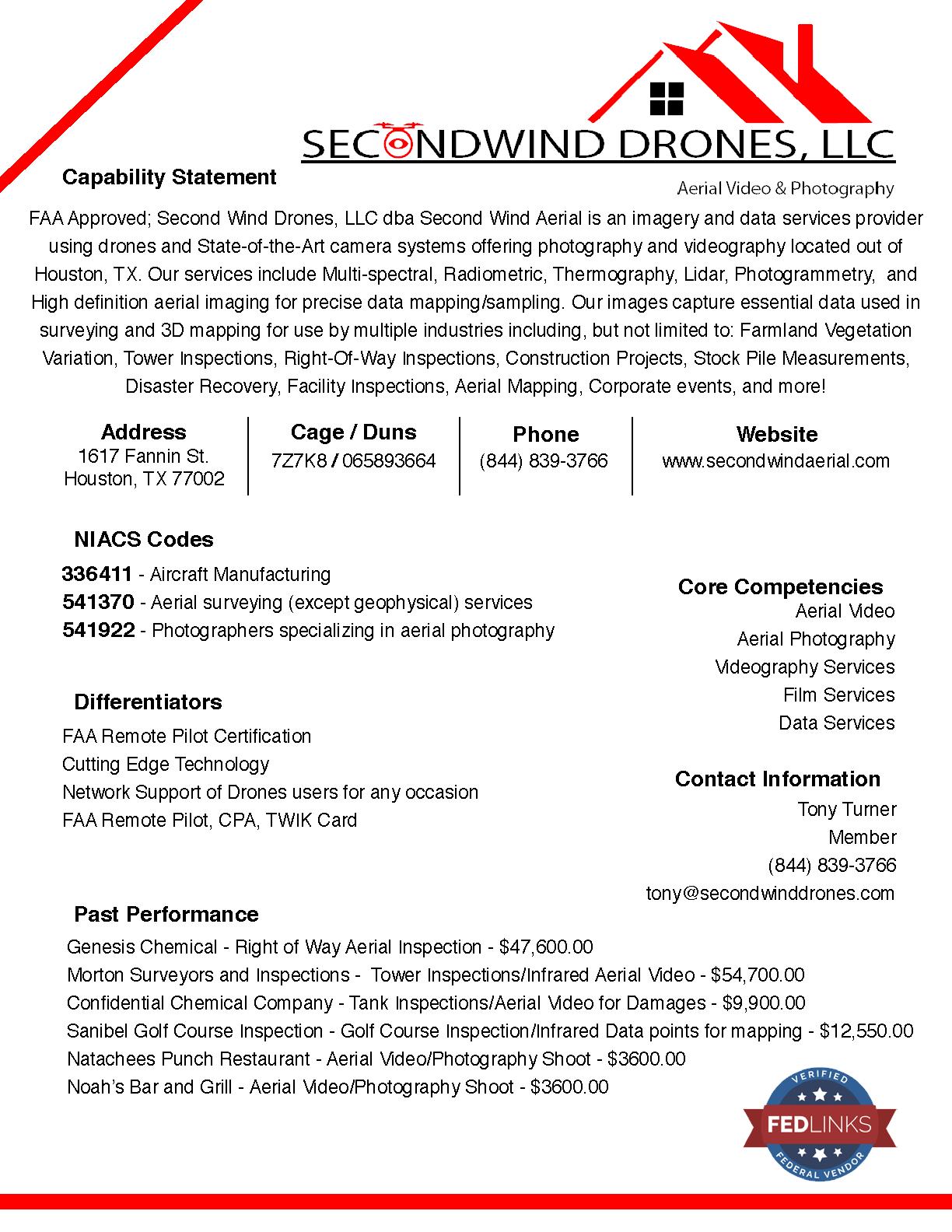 Secondwind drones capability statement