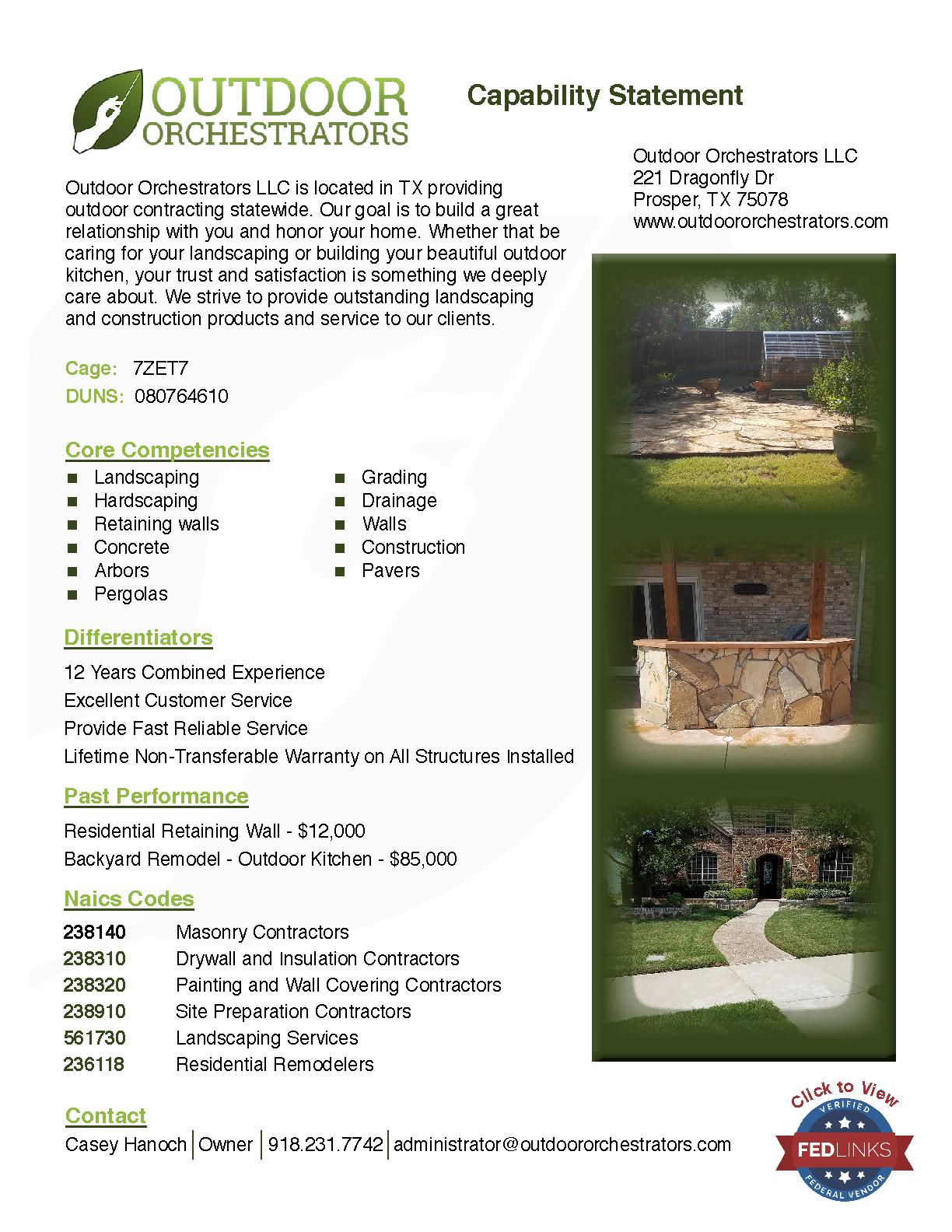 Outdoor orchestrators llc