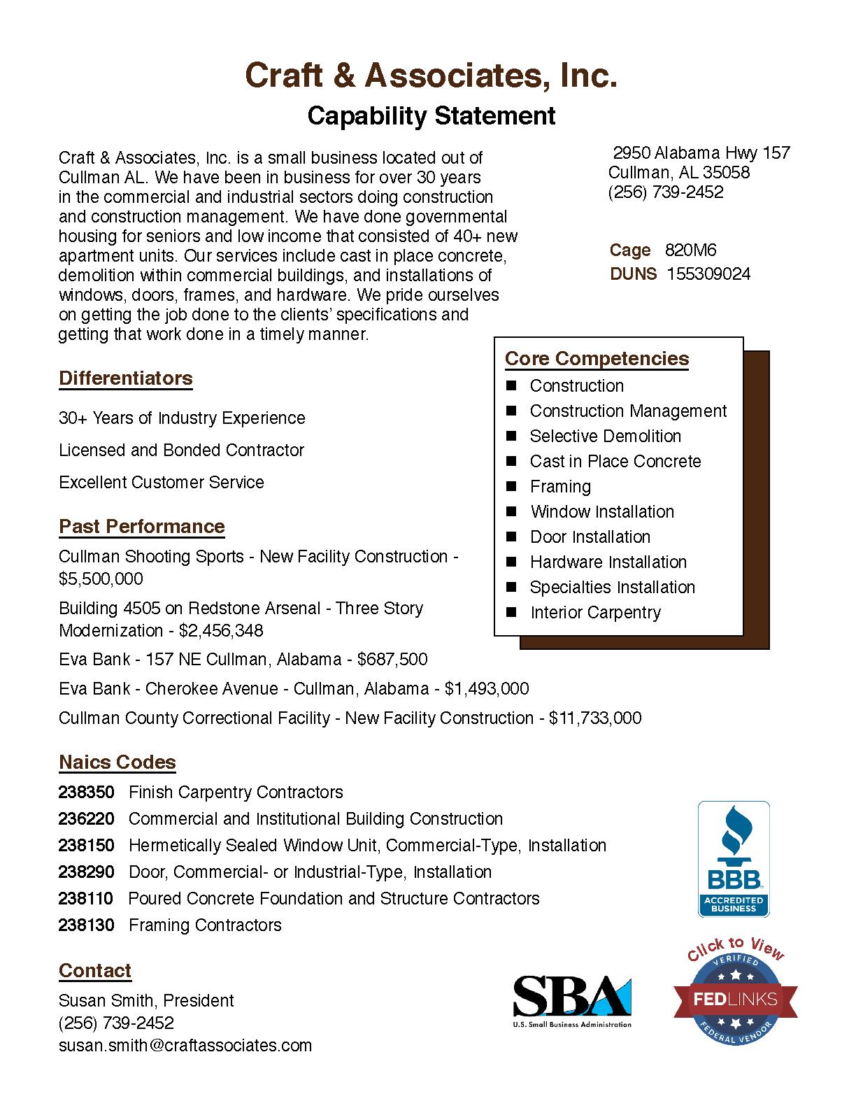 Craft   associates  inc