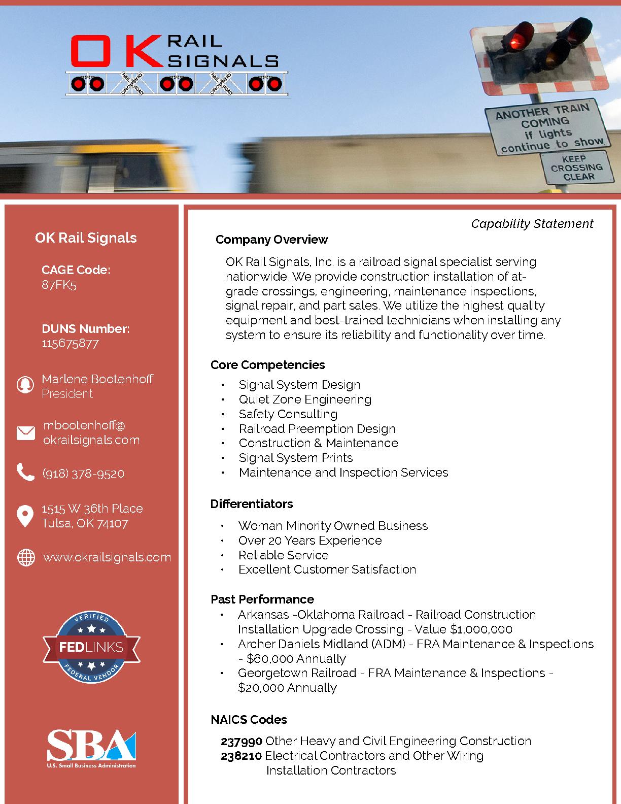 Ok rail signals capability statement