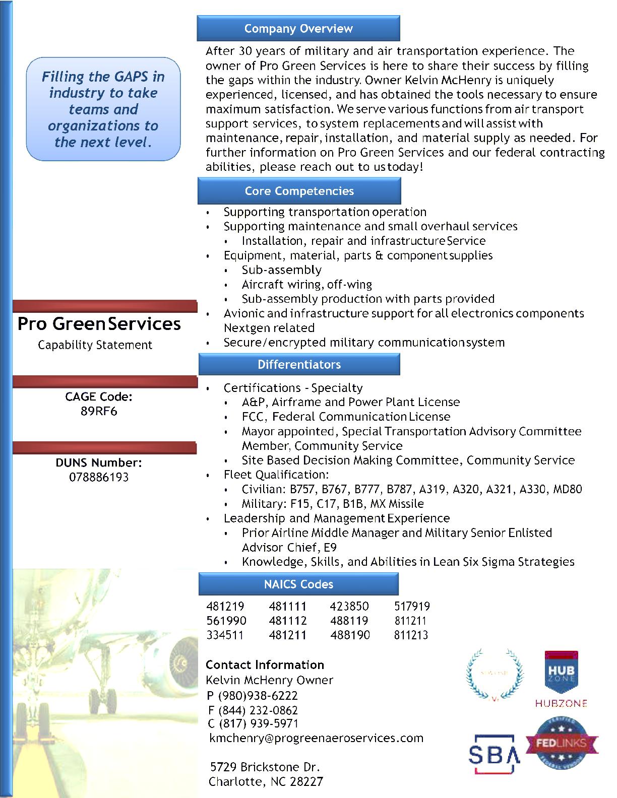 Pro green services capability statement %28customer created%29