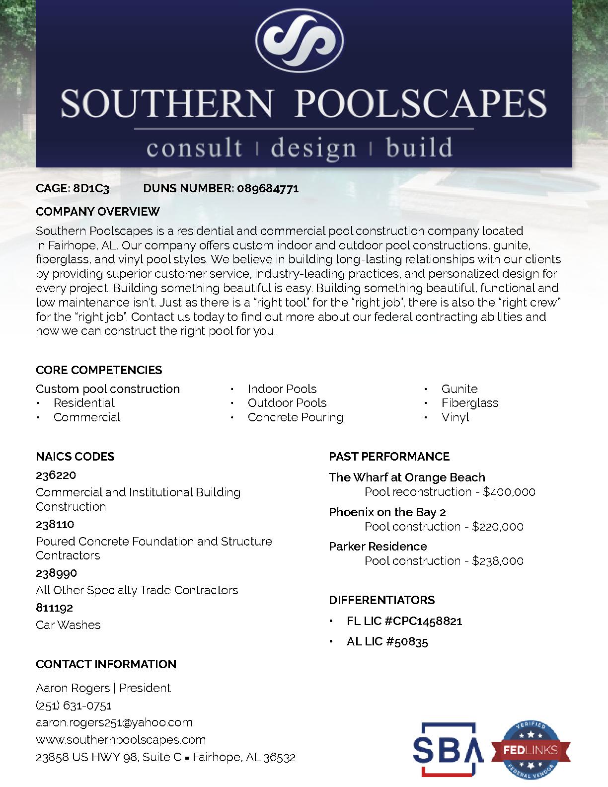Southernpoolscapesllc capabilitystatement