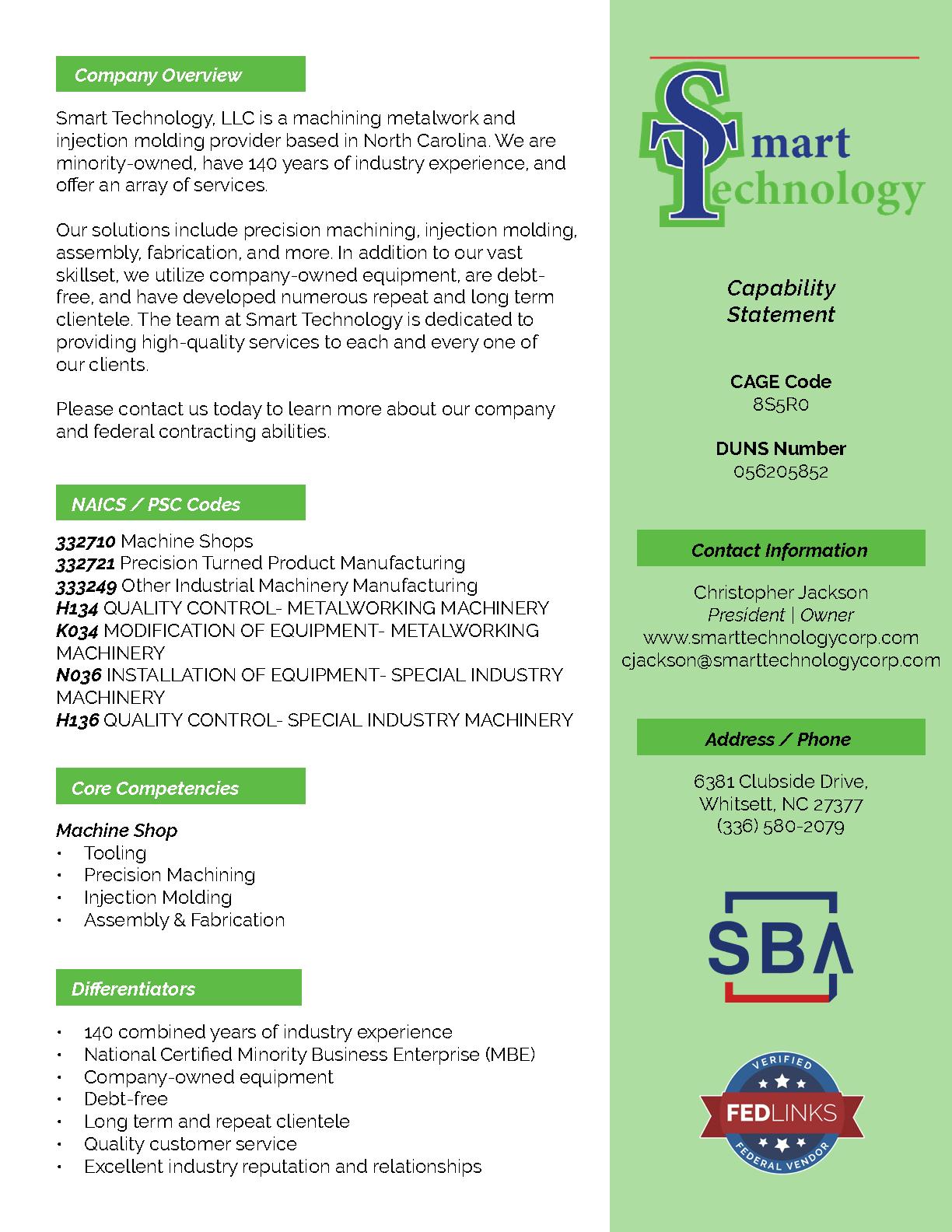 Smart technology llc capability statement