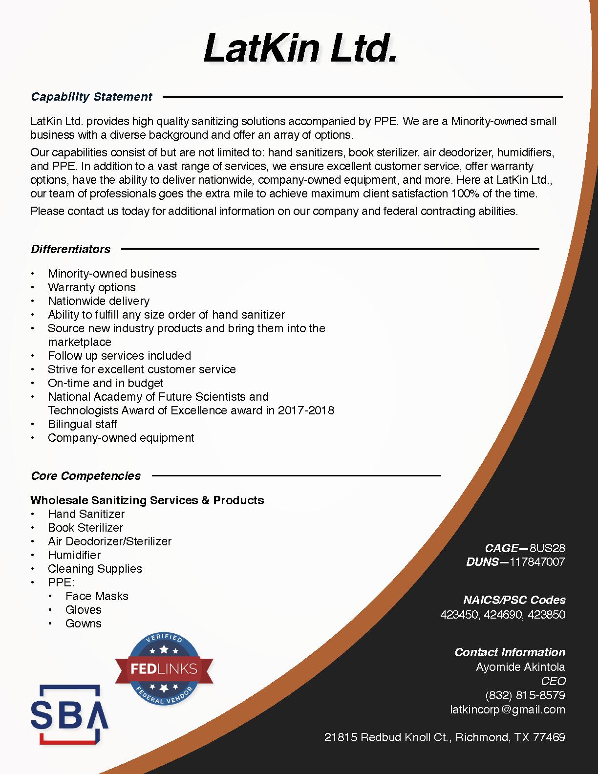 Latkin ltd capability statement