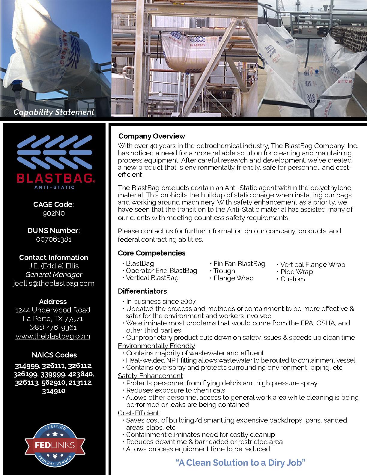 The blastbag company  inc. capability statement