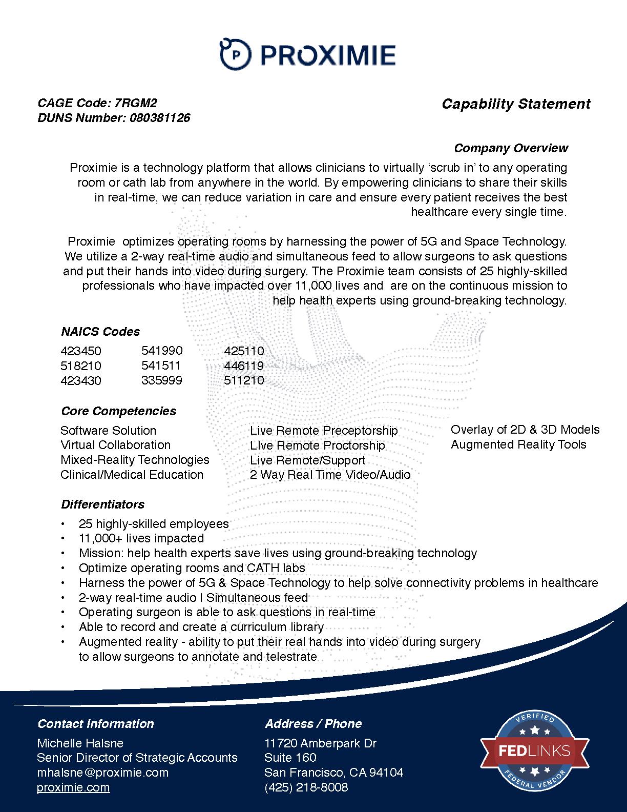 Proximie inc. capability statement
