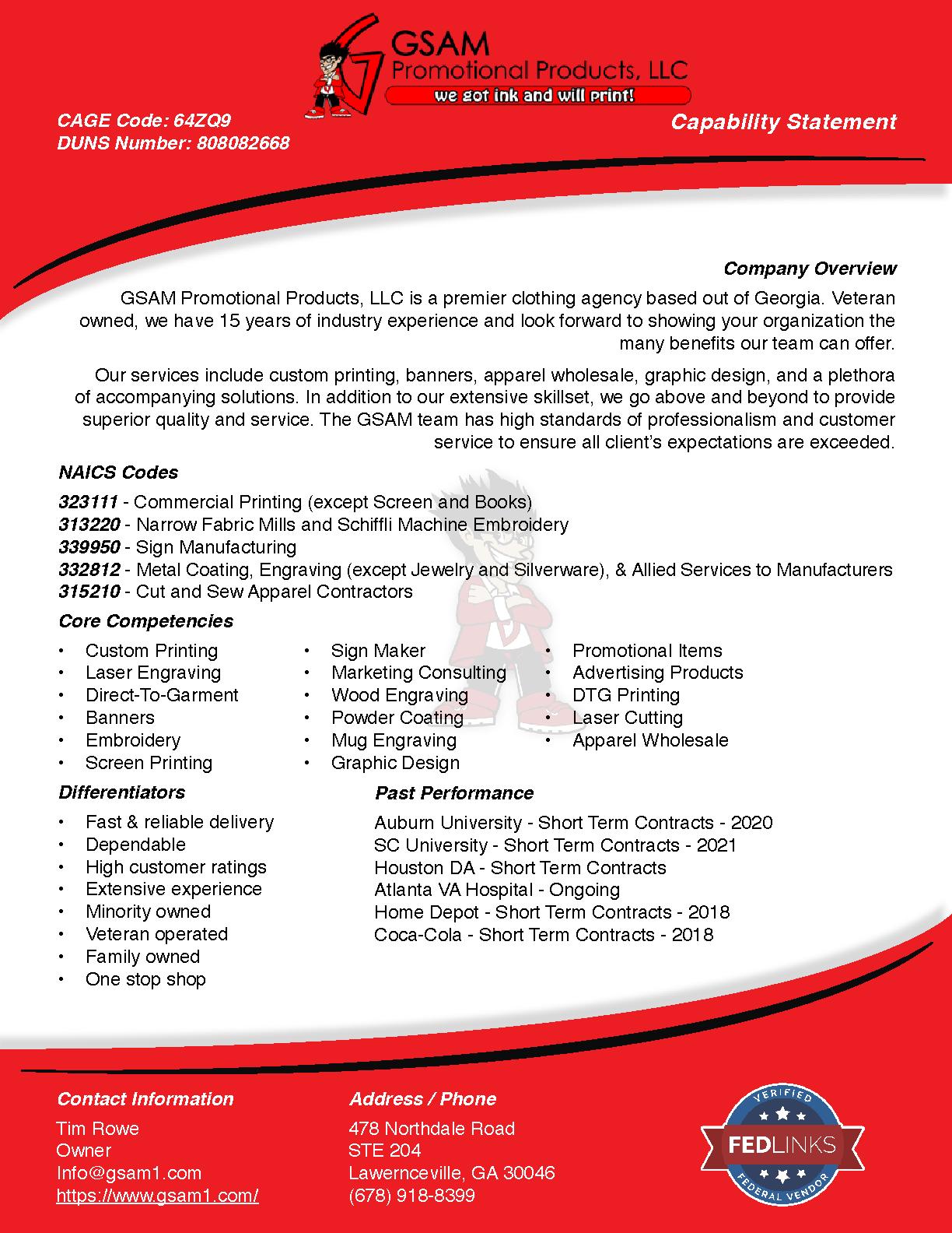 Gsam promotional products llc