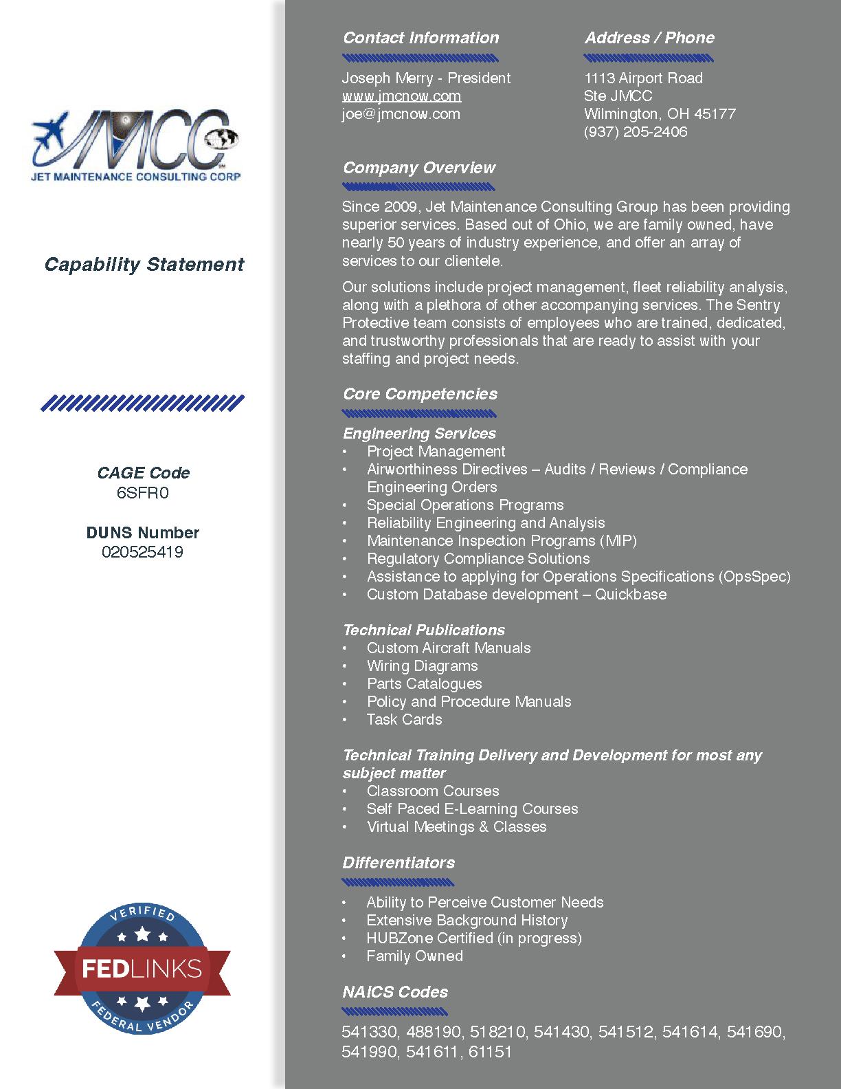 Jmcc llc dba jet maintenance consulting corp.