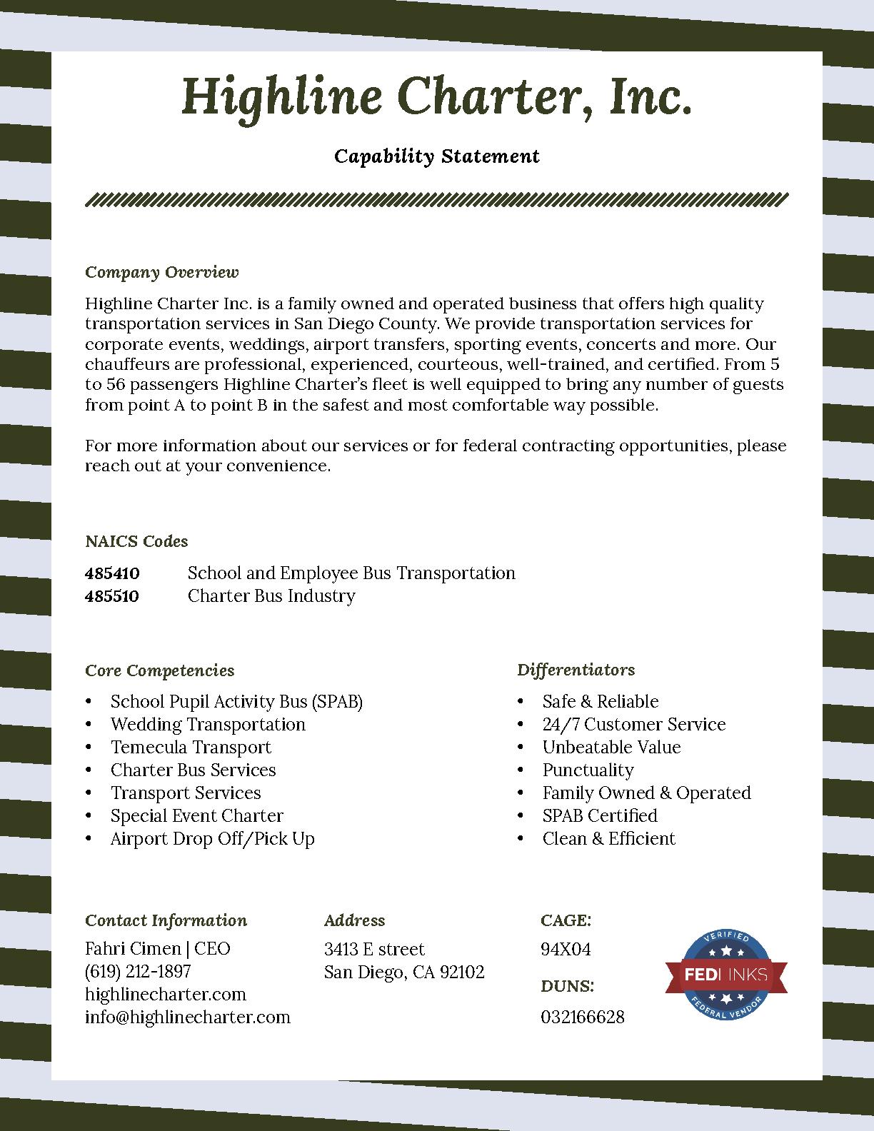 Highline charter inc.