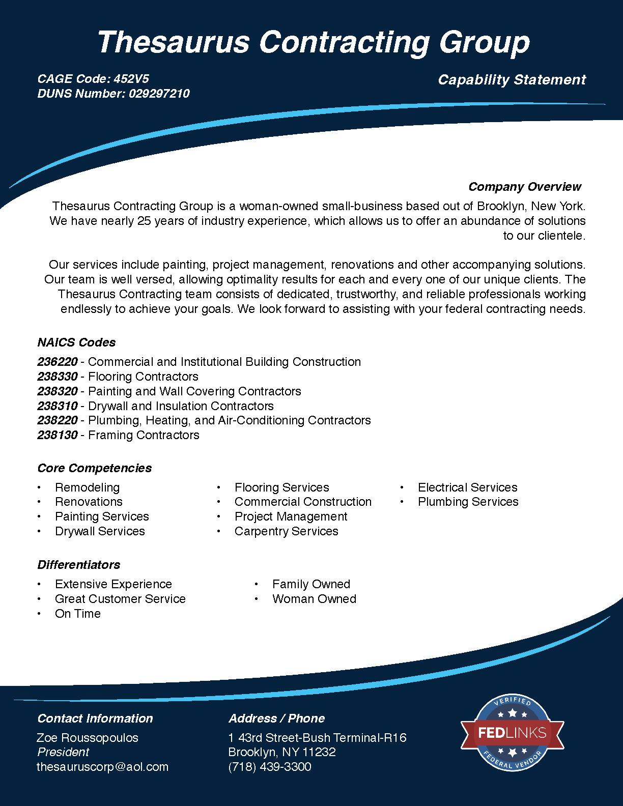 Thesaurus contracting group