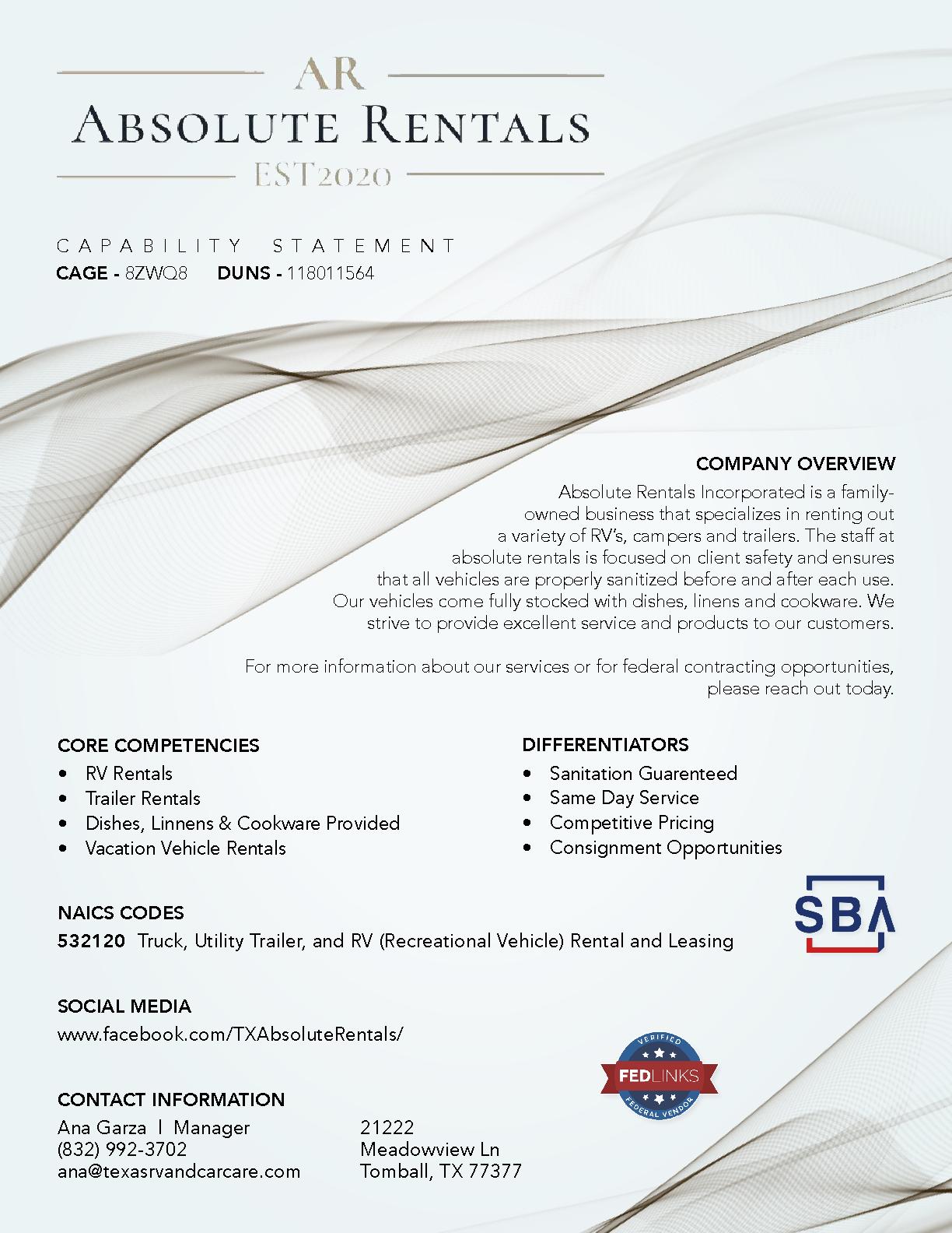 Absolute rentals incorporated