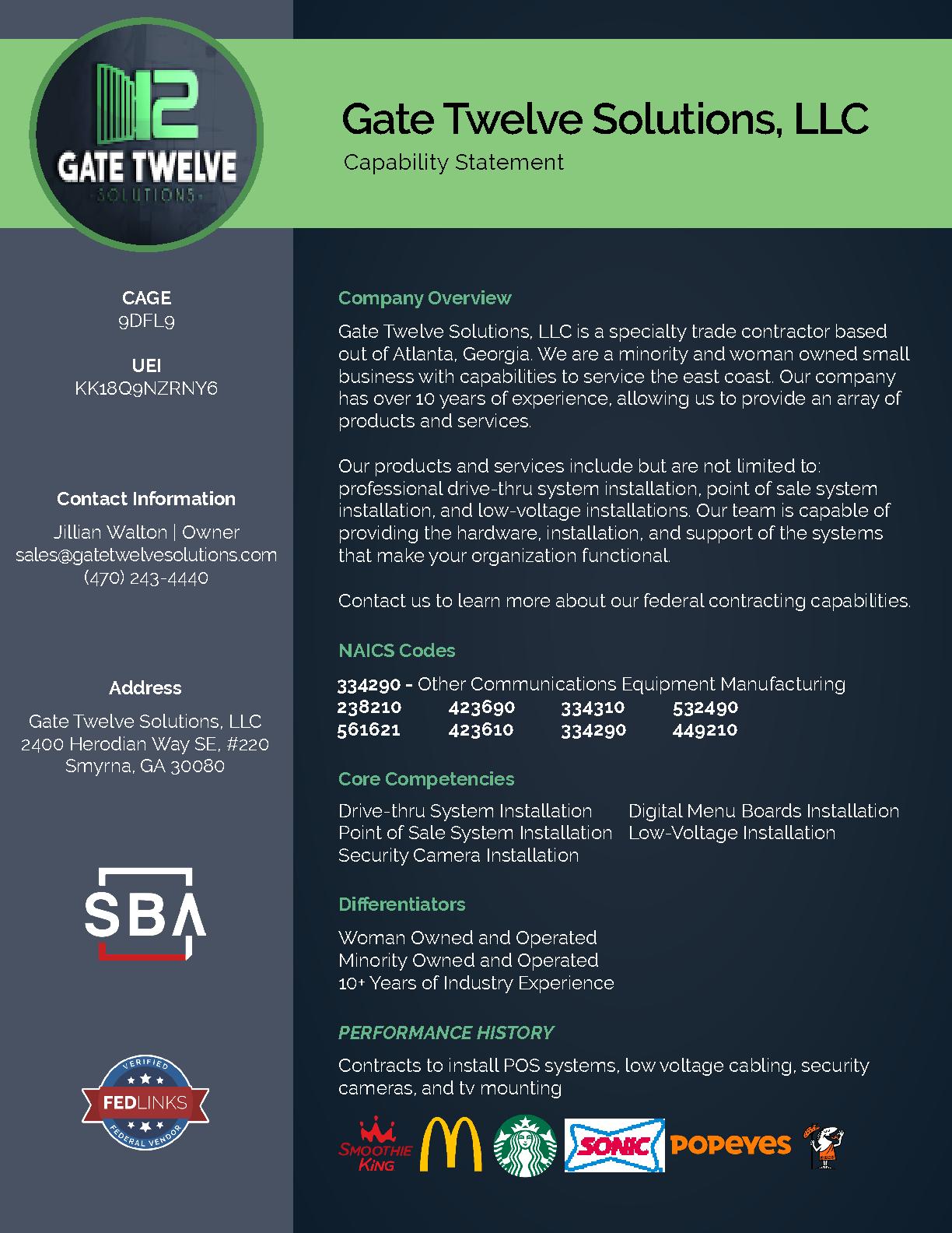 Gate twelve solutions