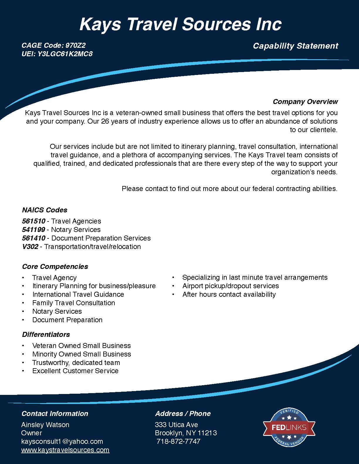 Kays travel sources inc