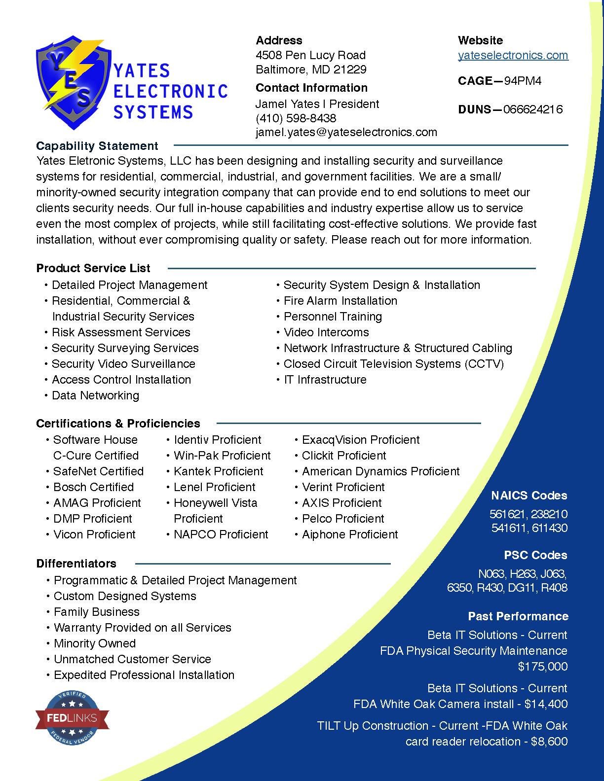 Yates electronic systems  llc