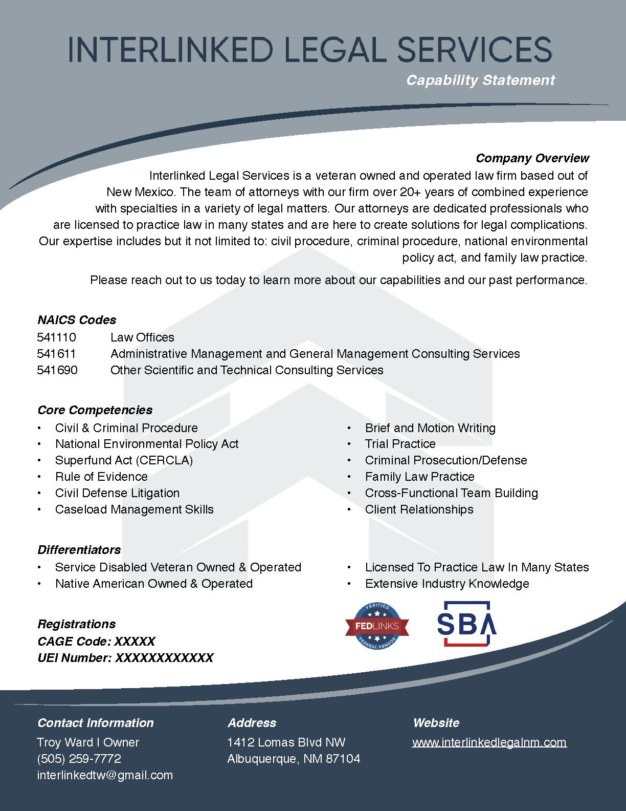 Interlinked legal services