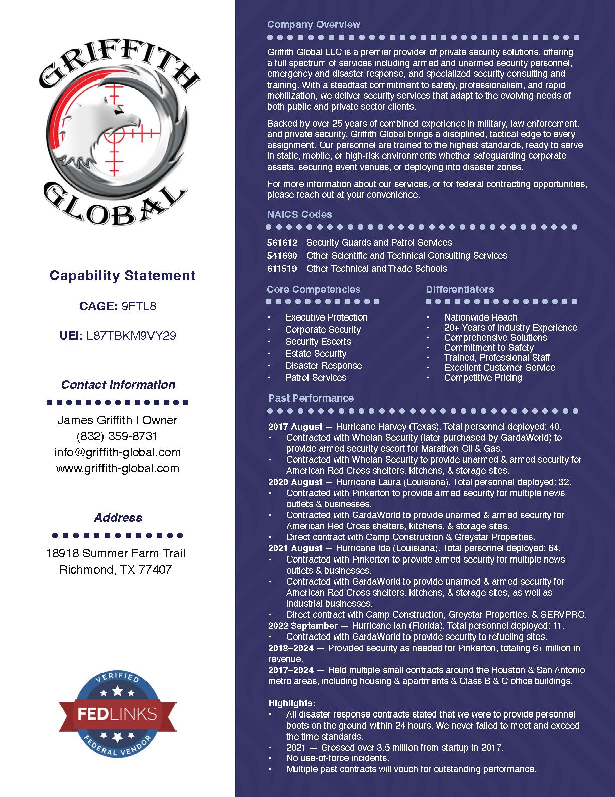 Griffith global llc   new 8 2025