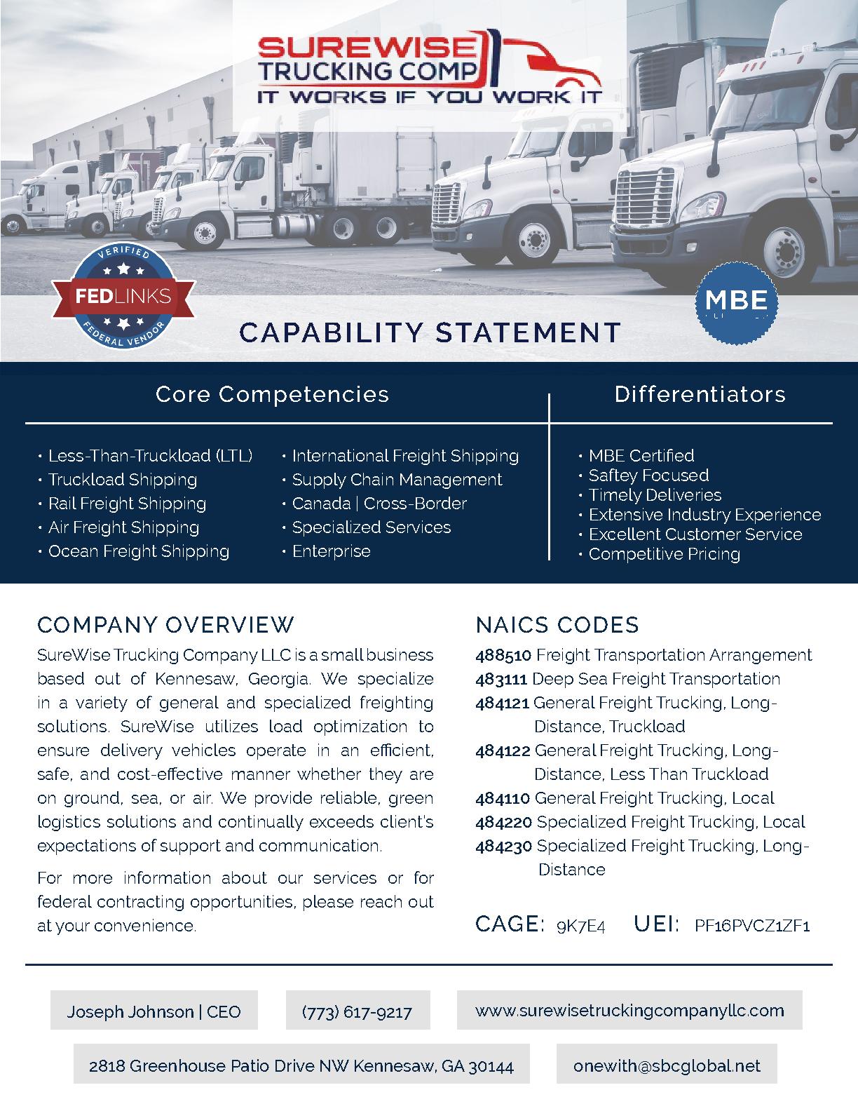 Surewise trucking company llc