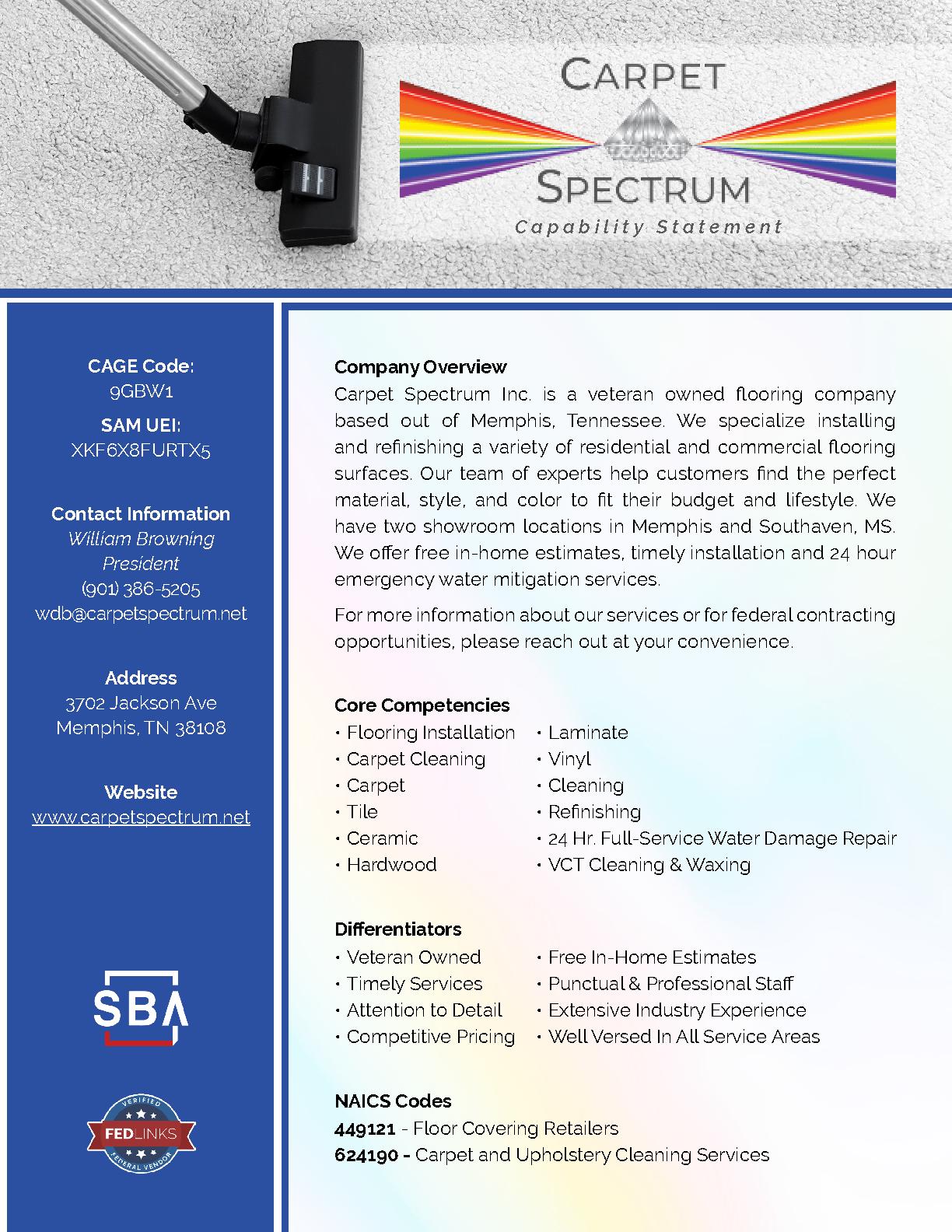 Carpet spectrum inc