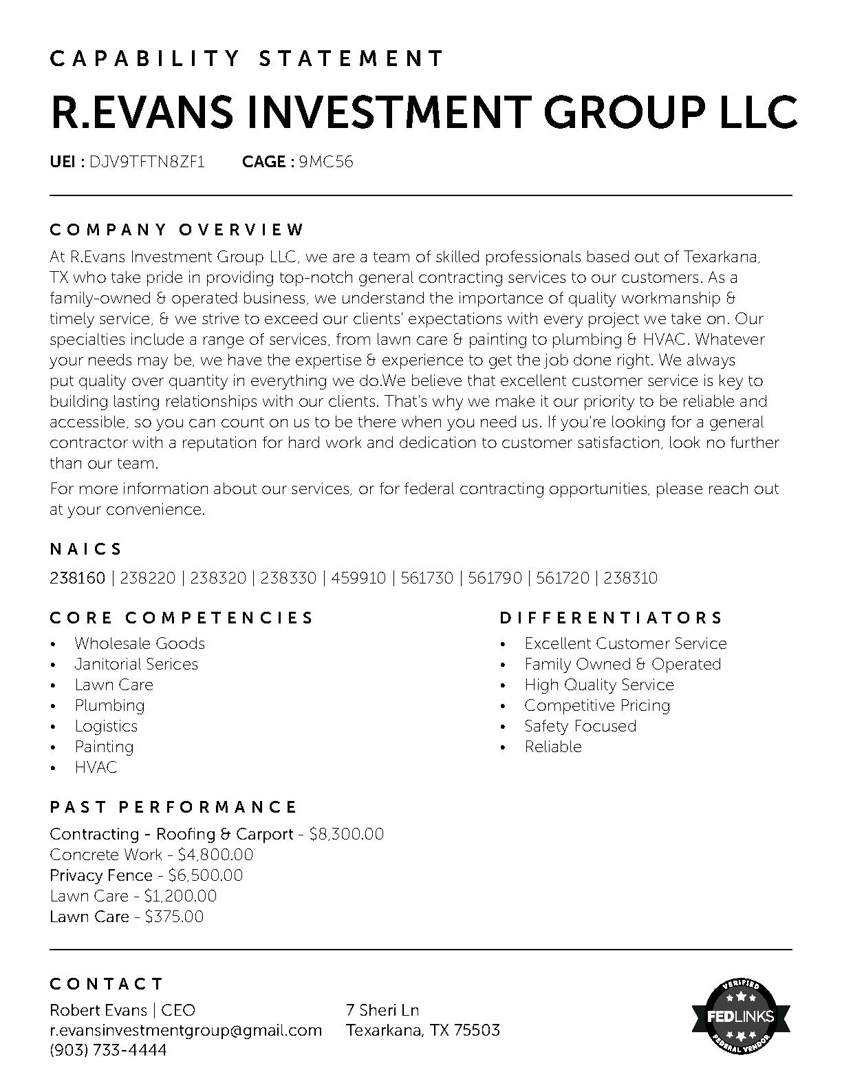 R.evans investment group llc