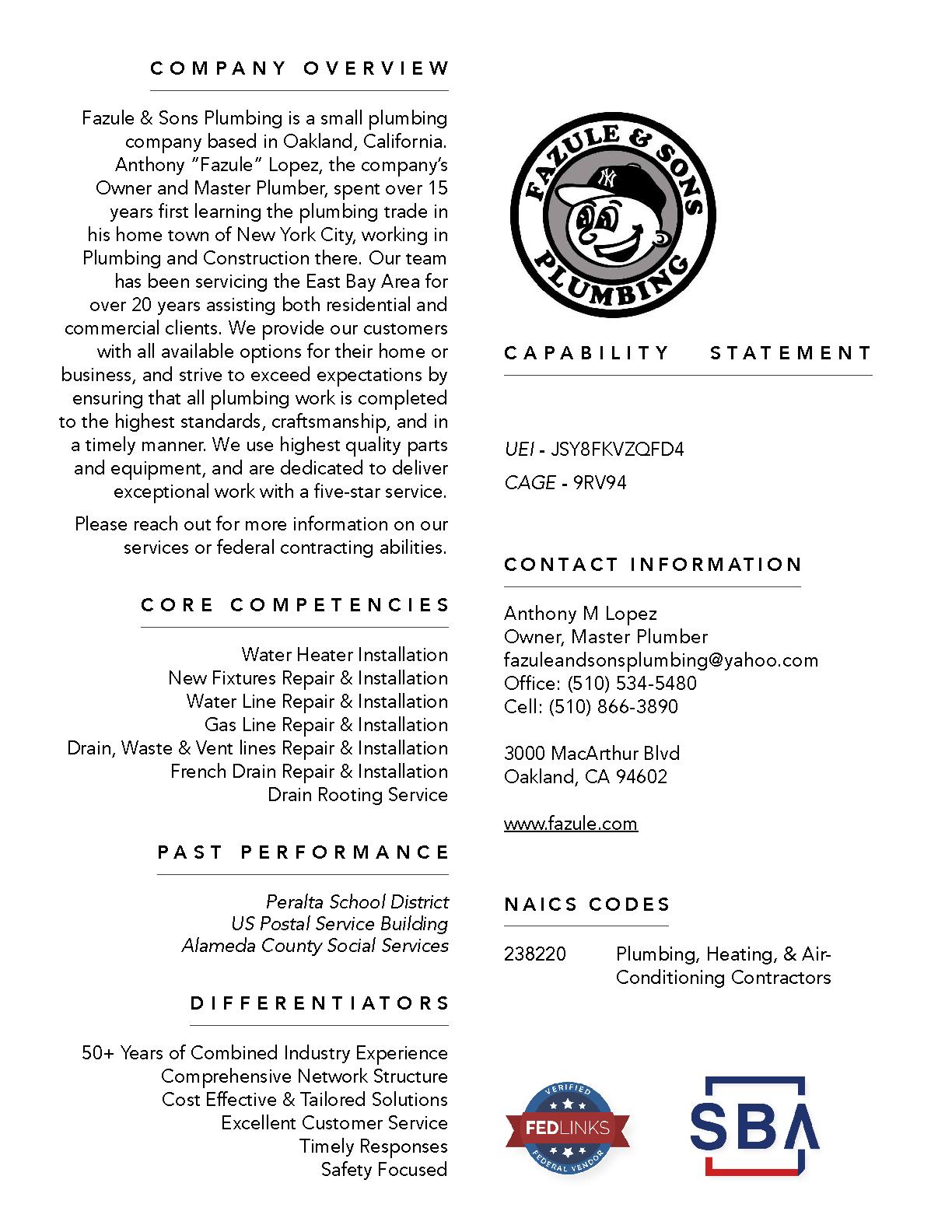 Fazule and sons plumbing