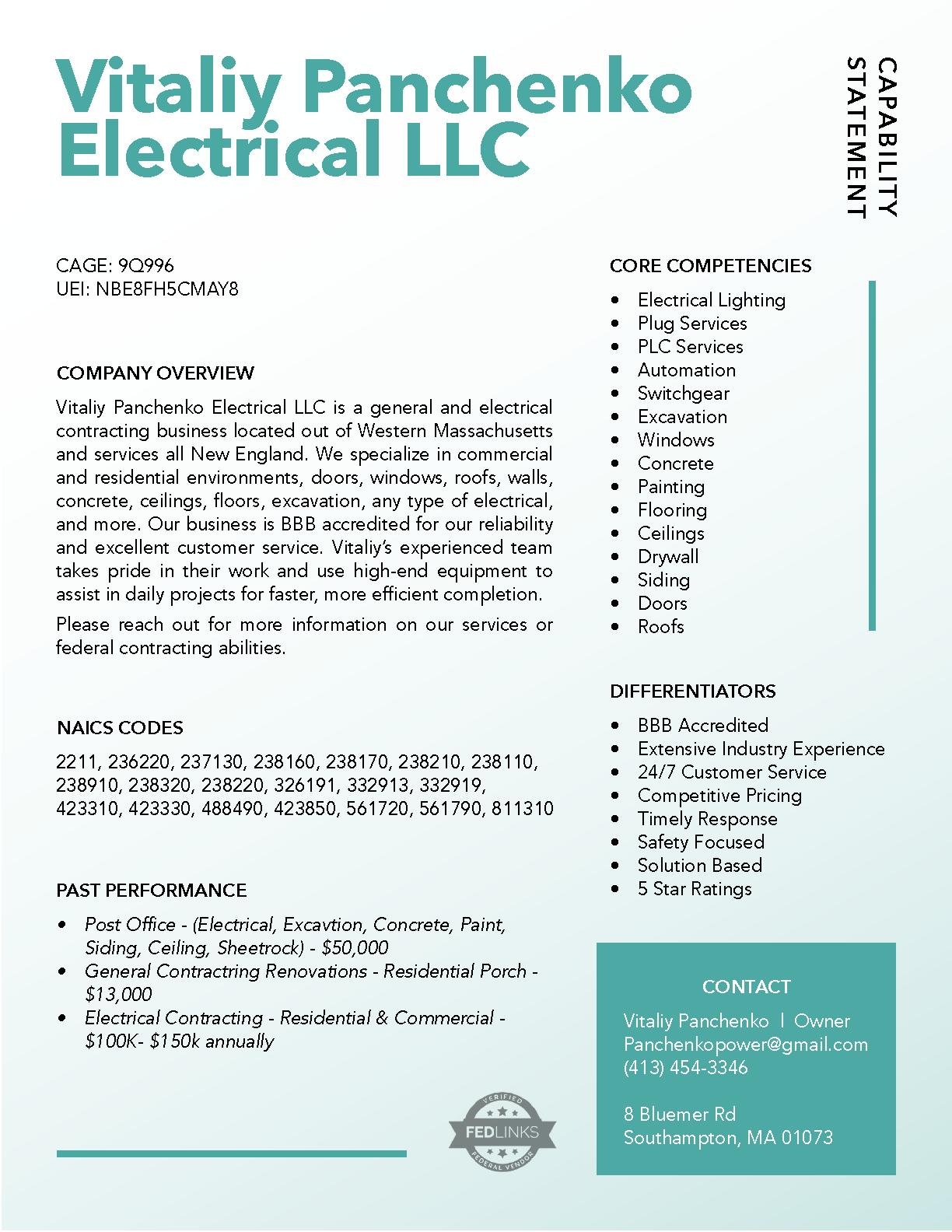 Vitaliy panchenko electrical llc 2