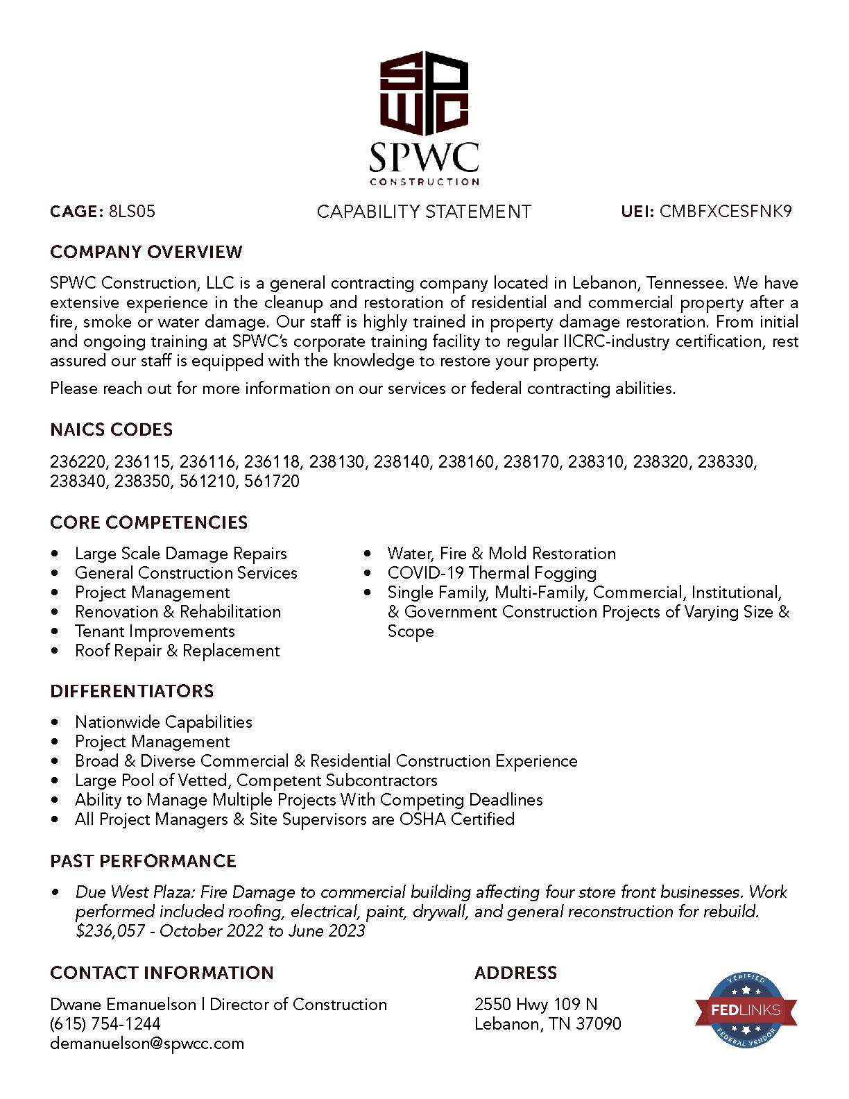 Spwc construction  llc