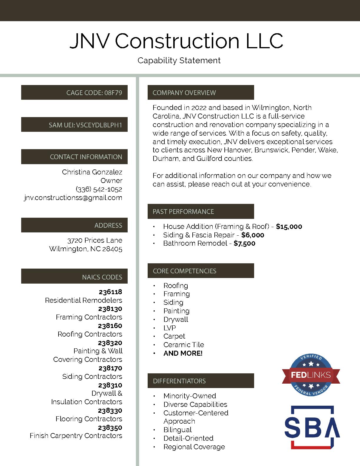 Jnv construction llc