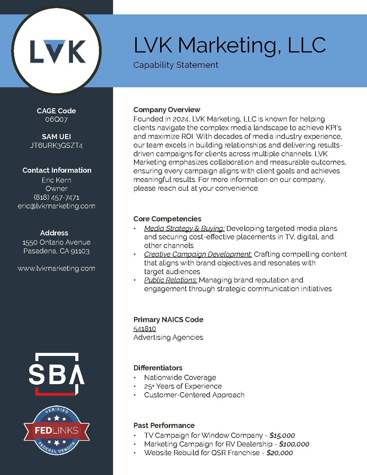 Lvk marketing  llc