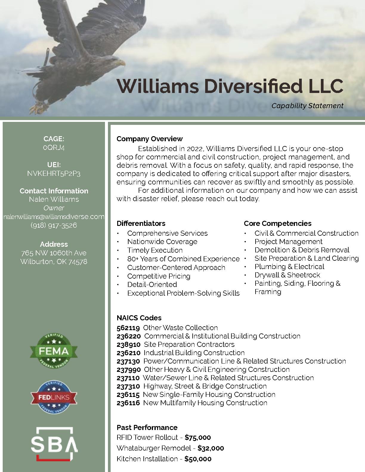 Williams diversified llc