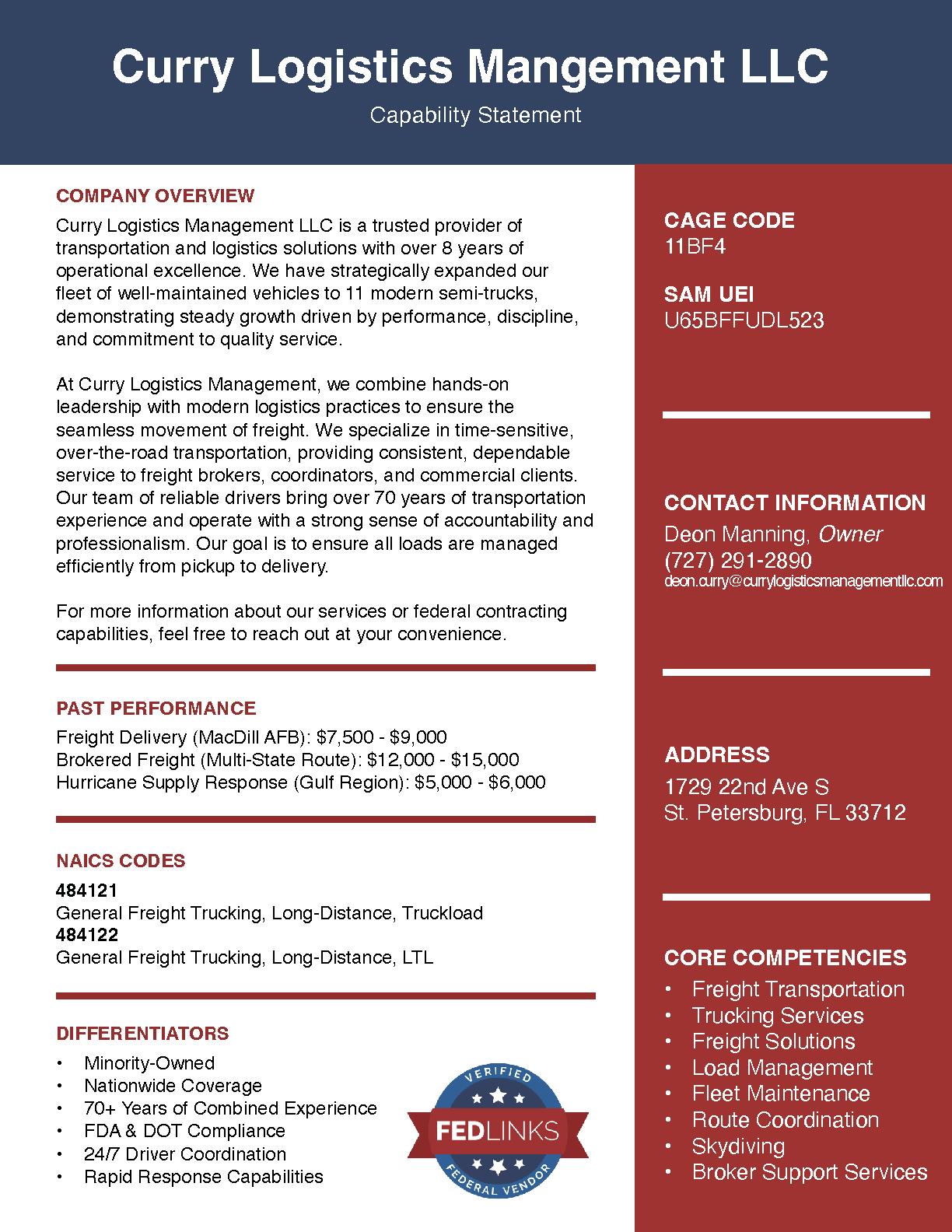 Curry logistics management llc