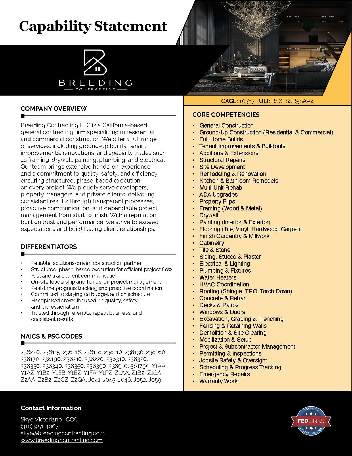 Breeding contracting llc