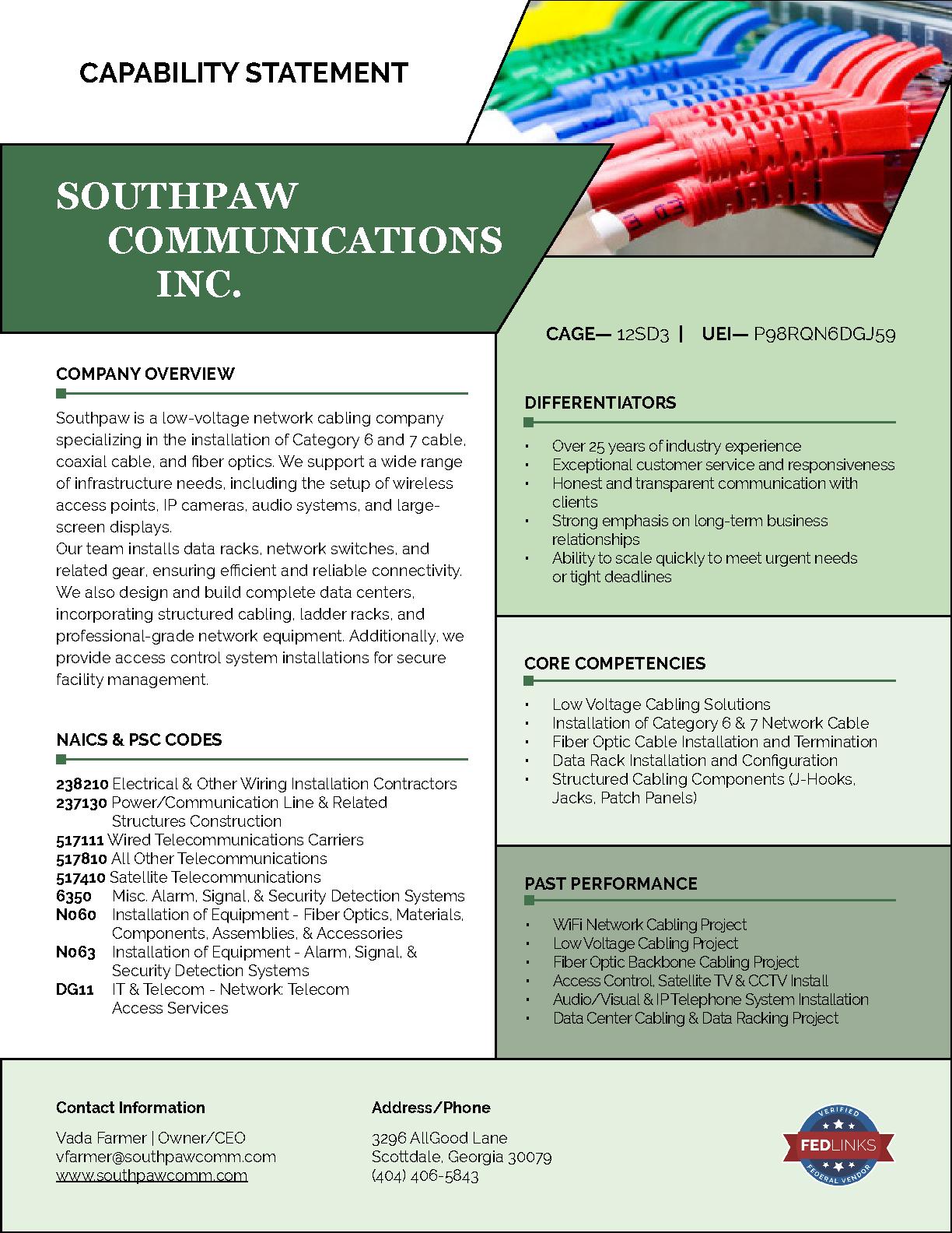 Southpaw communications inc.