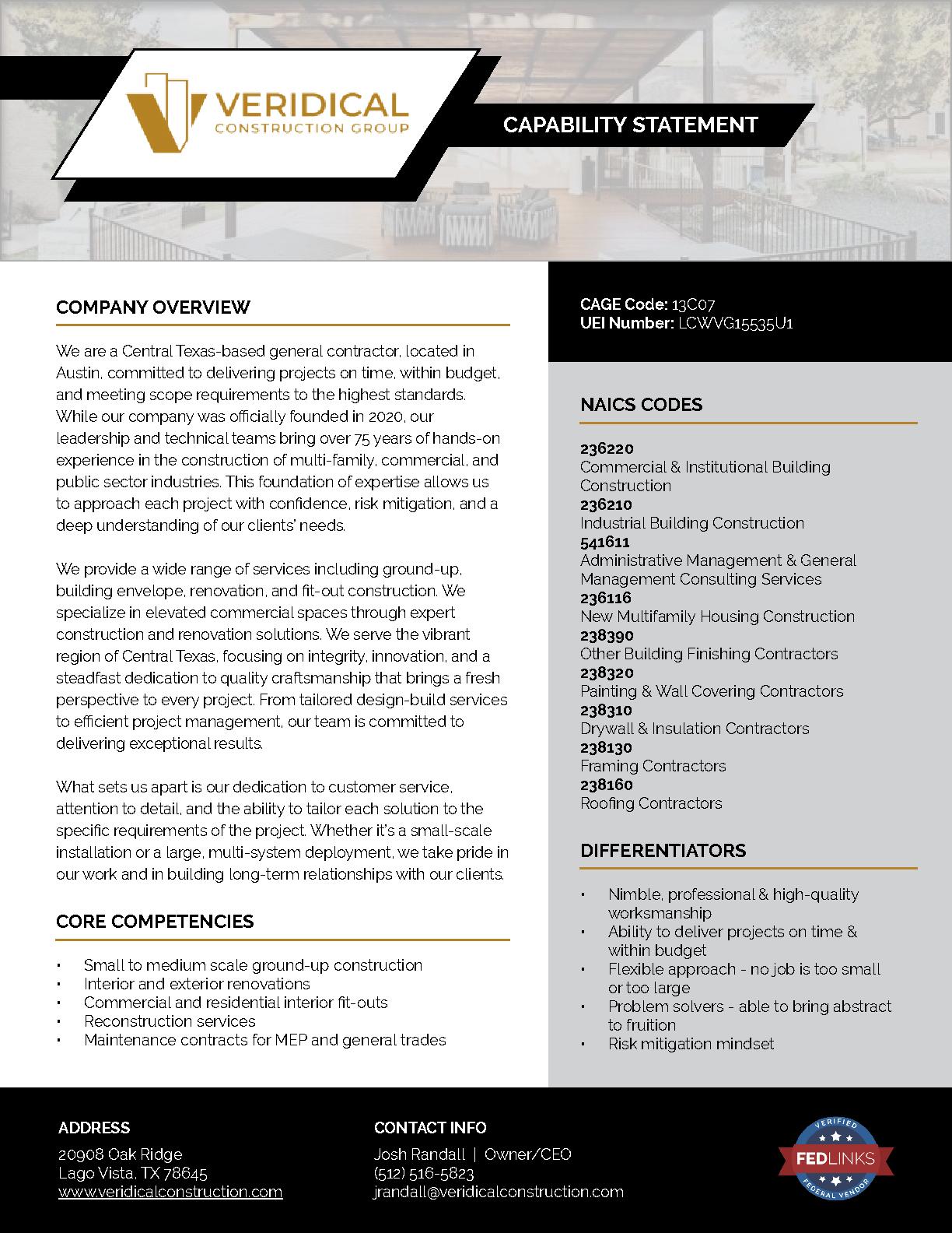 Veridical construction group  llc