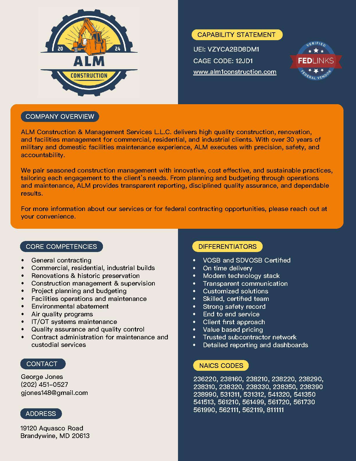 Alm construction   management services l.l.c.