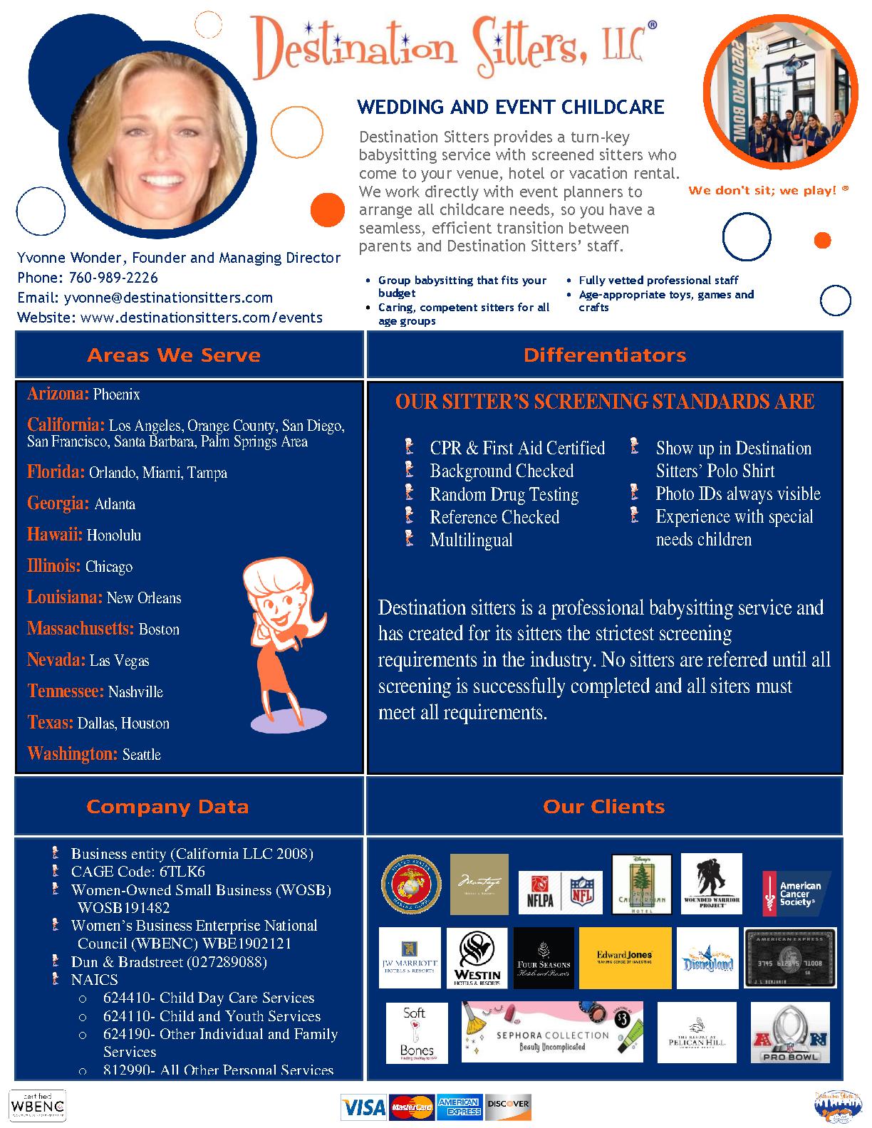 Destination sitters capability statement 2024 2025